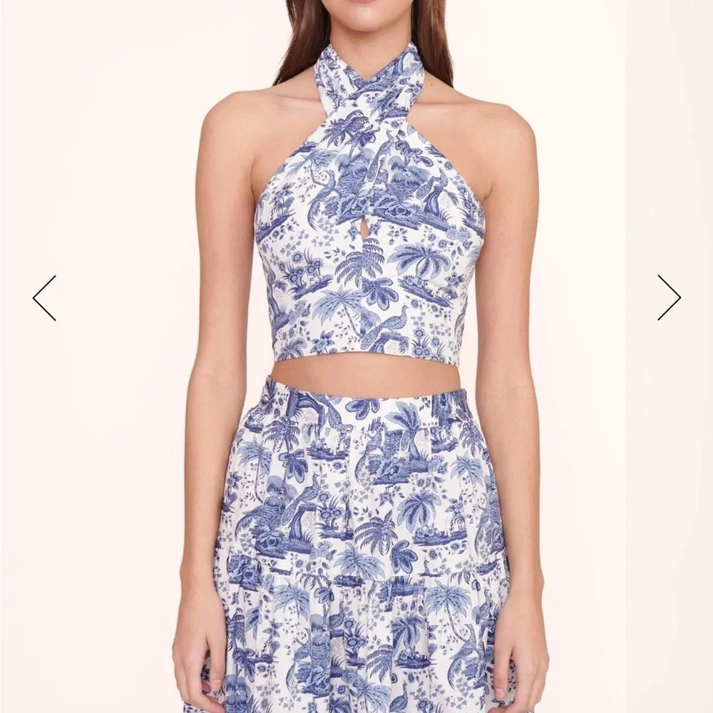 STAUD SEA SEA SKIRT BLUE TOILE size 0 NEW - Picture 7 of 15